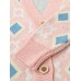 Women Argyle Pattern Geometric Knitted Casual Animated Button Cardigan