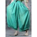 fashion women cotton green crop pants plus size elastic waist wide leg pants